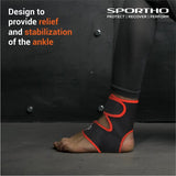 NIVIA Ankle Support With Adjustable Velcro, Ankle Sleeves, Braces or Wraps , For Injury Prevention  Available in  S | M | L  | XL & Black / Red Color , Used for Rehabilitation & Recovery