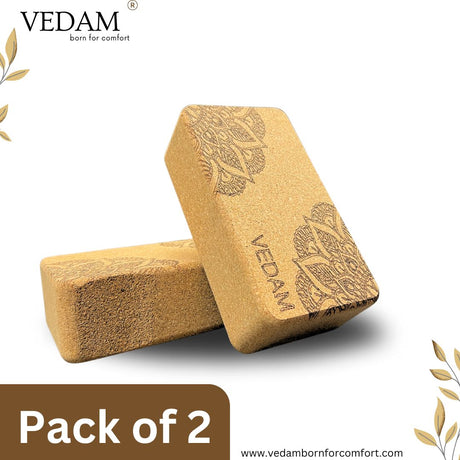 Vedam Mandala Cork Yoga Brick – Set of 2 | Industrial
