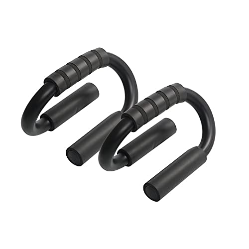 Vector X S-Shape Steel Construction Black Coated Push up Bar Push Up Bars for Men and Women