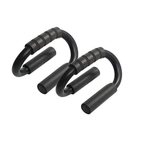 Vector X S-Shape Steel Construction Black Coated Push up Bar Push Up Bars for Men and Women