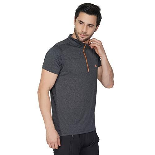 Vector X Mens Gym Fitness Body Fit Ban-collar T-shirt Jersey