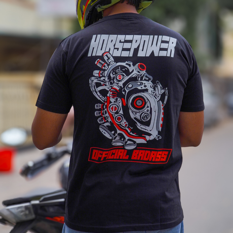 Offical Bad Ass - Round Neck T-Shirt - Black | 100kmph