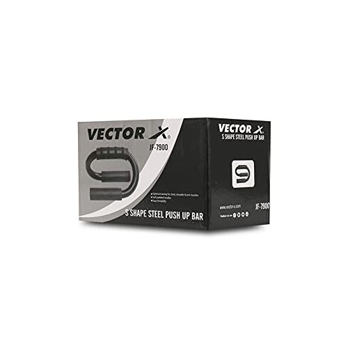 Vector X S-Shape Steel Construction Black Coated Push up Bar Push Up Bars for Men and Women