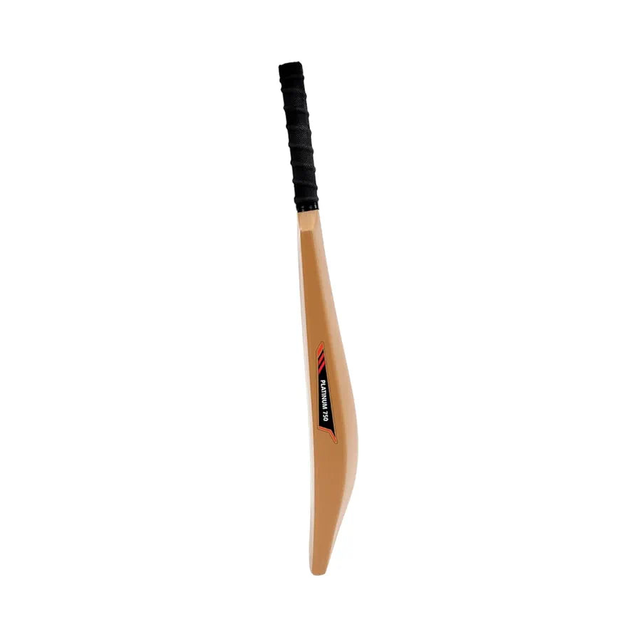 COUGAR Platinum‑750 Plastic Cricket Bat | 33.5" Standard Size | 500 g Weight, Durable PVC Blade | Rubber Grip, Plastic Handle, Brown | Ages 13+ Teens & Adults | Practice & Training