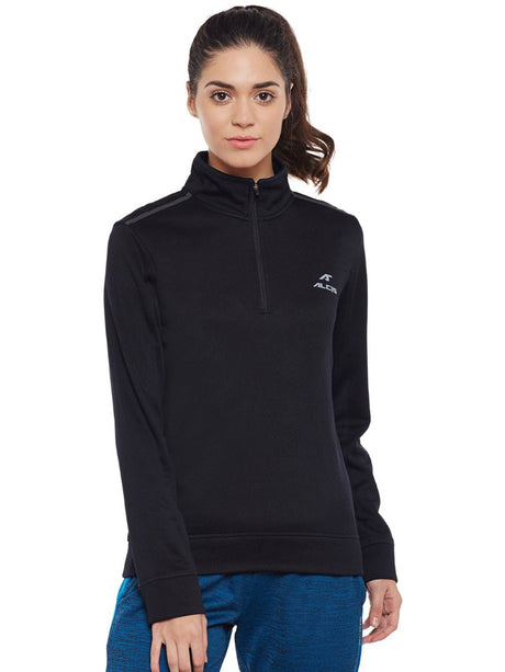 Alcis Women Black Solid Sweatshirt 339WSS318 | Alcis