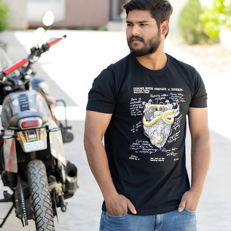 Metal Hearted - T-Shirt - Black | 100kmph
