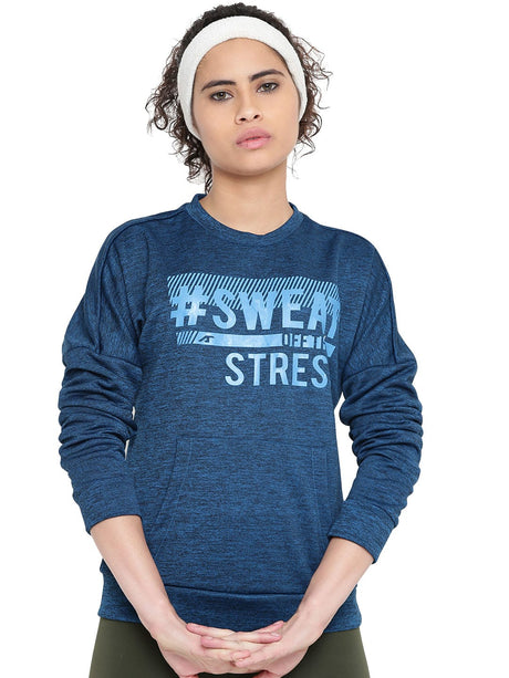 Women Printed Blue Sweatshirts | Alcis