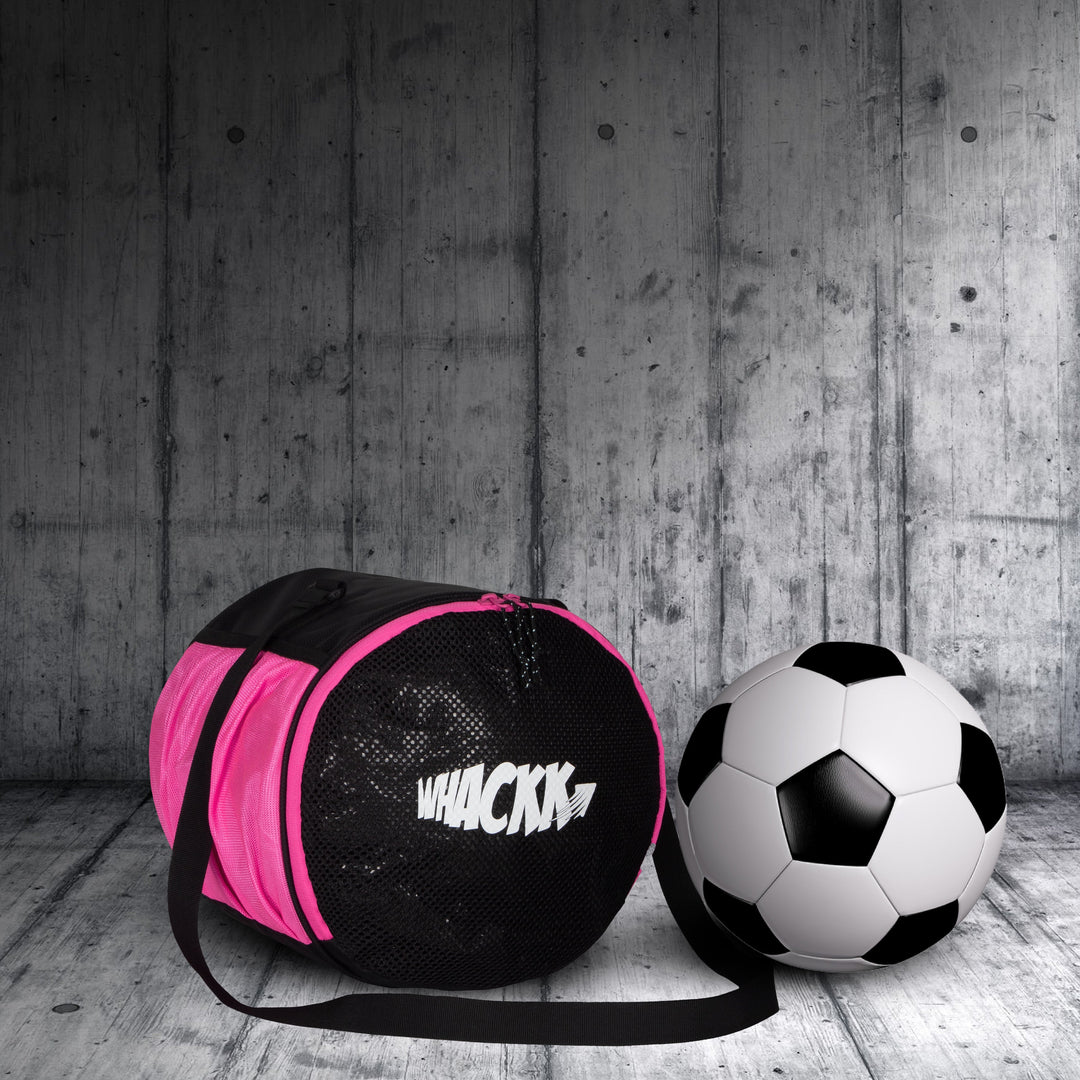 Kick Soccer Pink Black Football Equipment Bags|Basketball Volleyball Bags |Adjustable Strap Backpack |Easy Access Pocket Mesh Bottle Holders | Ball Bag |Kitbag |Bag