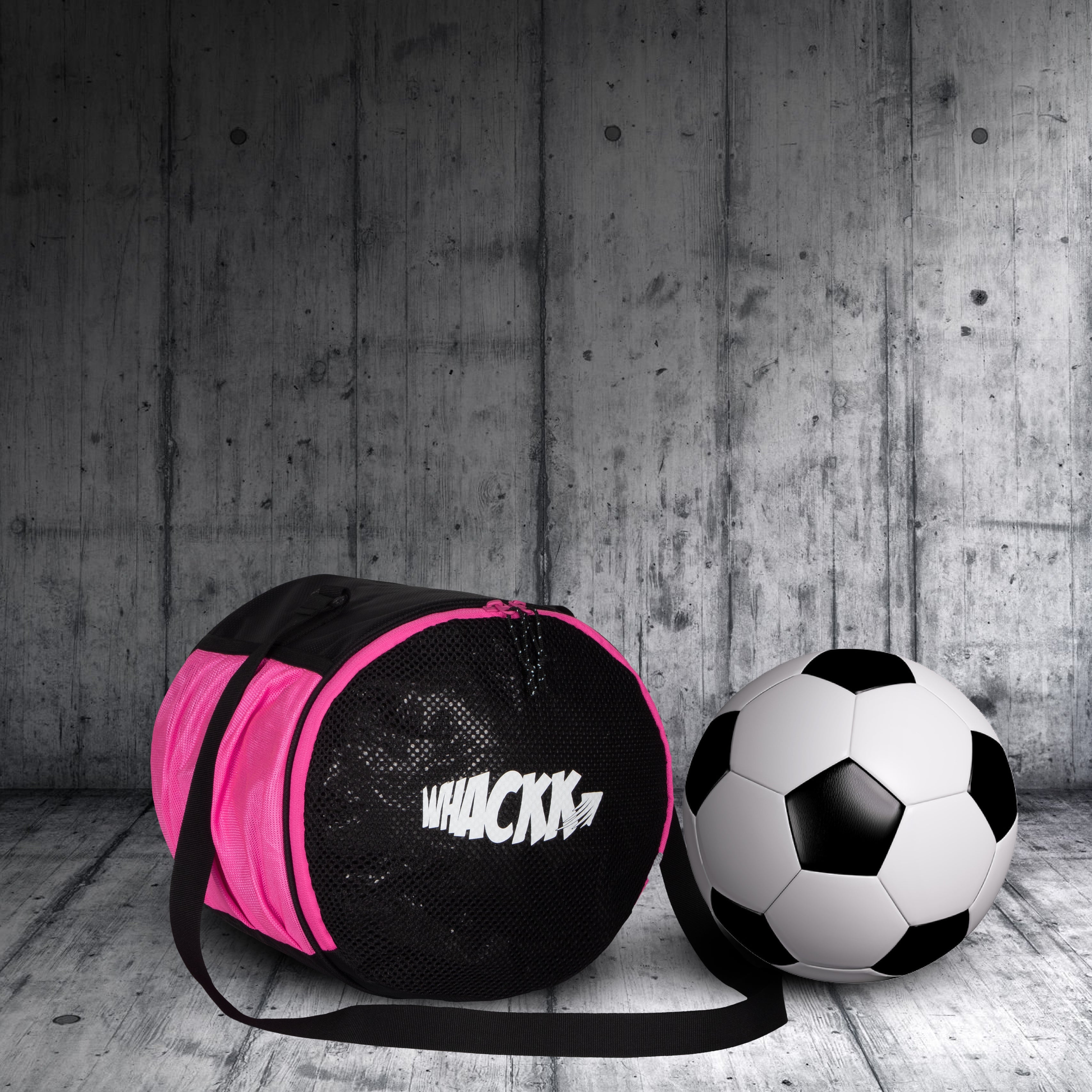 Kick Soccer Pink Black Football Equipment Bags|Basketball Volleyball Bags |Adjustable Strap Backpack |Easy Access Pocket Mesh Bottle Holders | Ball Bag |Kitbag |Bag