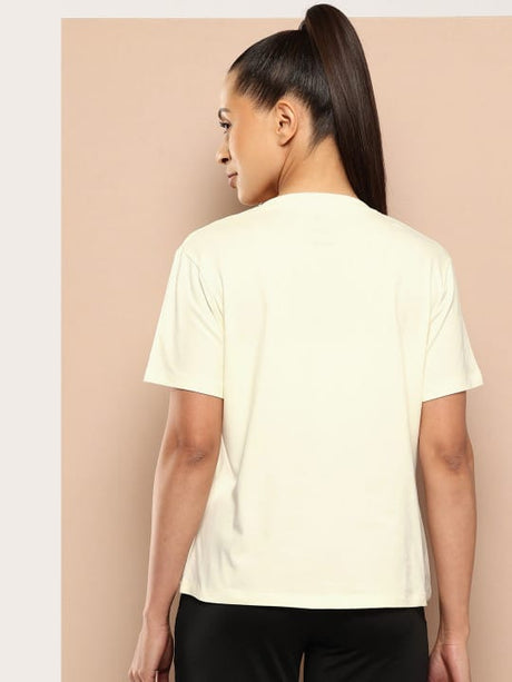 Women Cotton Lycra Tee Off White
