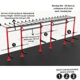 Wall Mounted CrossFit Rig - 24 Ft with Monkey Bar