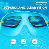 Viva Swimming Discovery Mask Goggle Comfortable Cushioned with Adjustable Head Strap Adult Swimming Goggles | Anti Fog, UV Protection, No Leakage, 180° Clear Wide Vision for Adults Men Women Teenagers