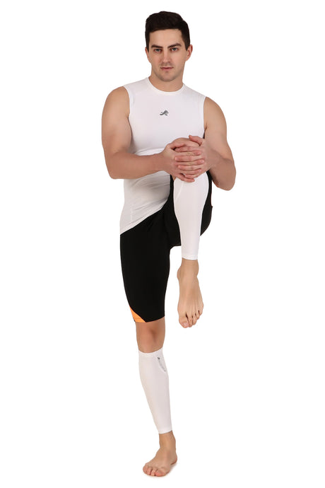Nylon Compression Calf Sleeves (White)