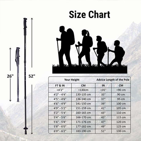 Vector X Trekking Poles Shock Absorbing Adjustable Hiking or Walking Sticks for Hiking Collapsible Strong,Lightweight Walking Pole, All Terrain Accessories and Carry Bag