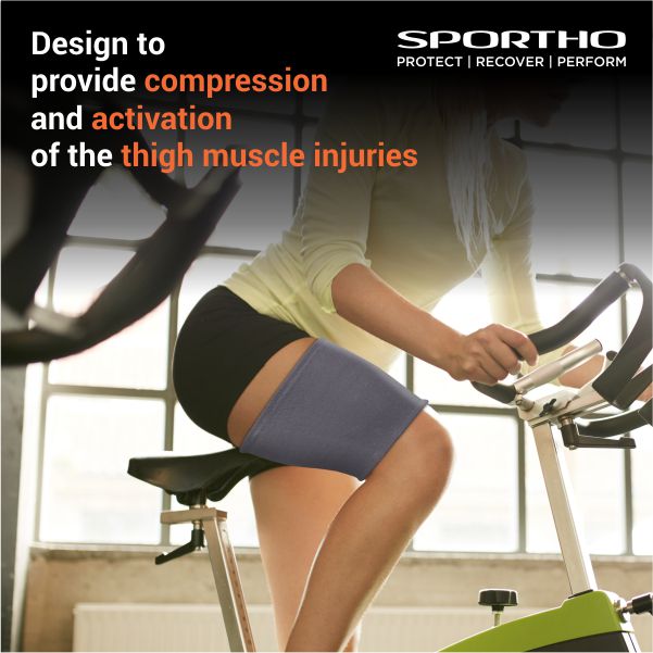 NIVIA Super Soft Thigh Support - Slip in , Thigh or Calf Compression, For Shock Absorption  Available in  S | M | L  | XL & GreyColor , Used for All kind of impact Sports