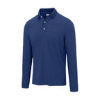 Greg Norman Men's Classic Pique Shark Long Sleeve Golf Polo  - Concord Blue