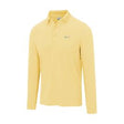 Greg Norman Men's Classic Pique Shark Long Sleeve Golf Polo  - Lemon