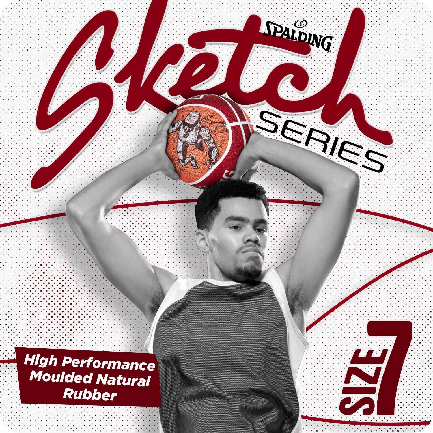 Spalding Sketch Crack Ball 84380Z, Unisex, Basketball, Blue, 7, blue