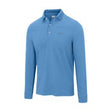 Greg Norman Men's Classic Pique Shark Long Sleeve Golf Polo  - Riverside Blue