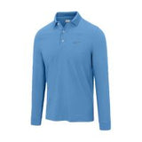 Greg Norman Men's Classic Pique Shark Long Sleeve Golf Polo  - Riverside Blue