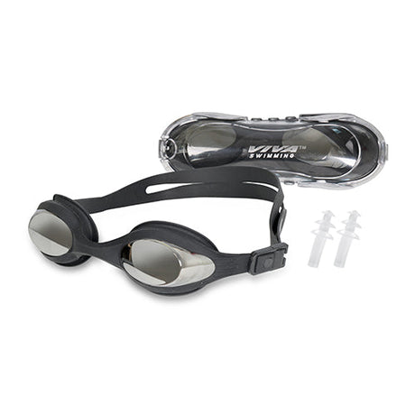 Viva Swimming Focus One piece Mirror Goggle with Double Silicone Strap for Professional Swimmers|Anti fog|UV Protection for Unisex Youth Adults