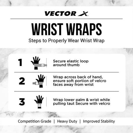 Vector X WW-10 Wrist Supporter for Gym Wrist Band for Men Gym & Women with Thumb Loop Straps -Men Hand Grip & Wrist Support Sports Straps for Gym, Weightlifting