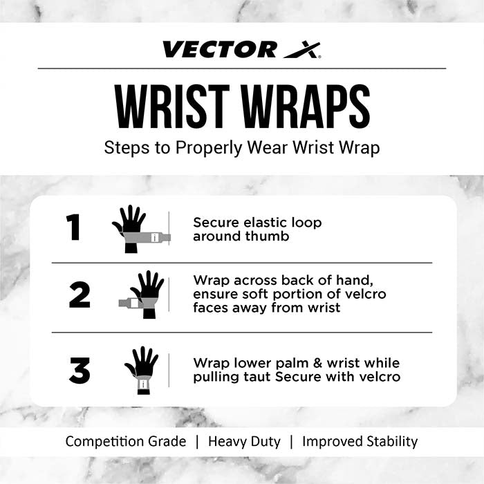 Vector X WW-10 Wrist Supporter for Gym Wrist Band for Men Gym & Women with Thumb Loop Straps -Men Hand Grip & Wrist Support Sports Straps for Gym, Weightlifting