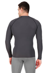 Nylon Compression Tshirt Full Sleeve Tights For Men (Dark Grey)