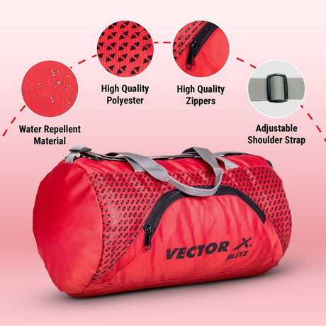 Vector X Blitz Gym Bag for Men|Gym Bag with Shoe Compartment|Gym Bag & Fitness Kit & Gym Bag