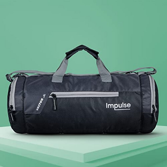 Vector X Gym Duffel 26L Sports Bag for Men and Women Polyester | Large Compartment | Front Utility Pocket | Mesh Side Pocket | Durable Base | Adjustable Shoulder Strap Travel Bag