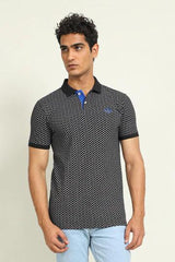 Black CGR Printed Polo - KIBI SPORTS
