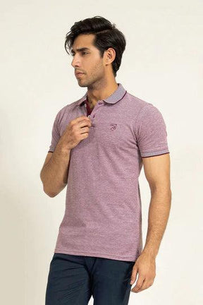Wine Melange Tipped Polo | Cougar - KIBI SPORTS