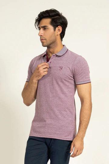 Wine Melange Tipped Polo | Cougar - KIBI SPORTS