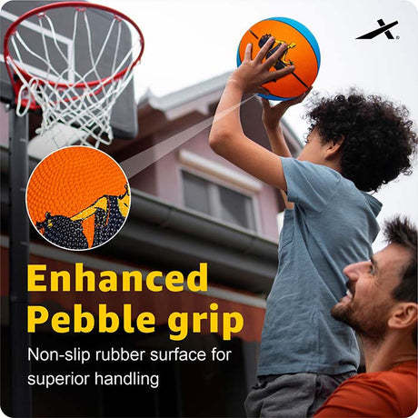 Vector X 8 Panel Speed Rubber Moulded Indoor/Outdoor Basketball with Butyl Bladder (Suitable for Practice/Match/Training) + Free Air Needle