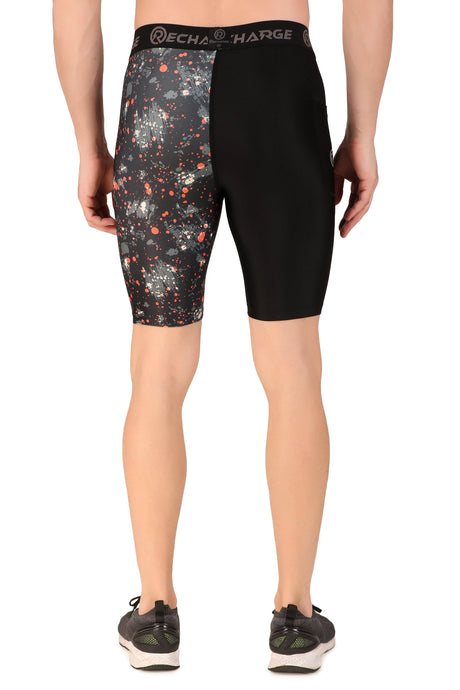 Men's Polyester Pocket Compression Shorts (1L Splash)