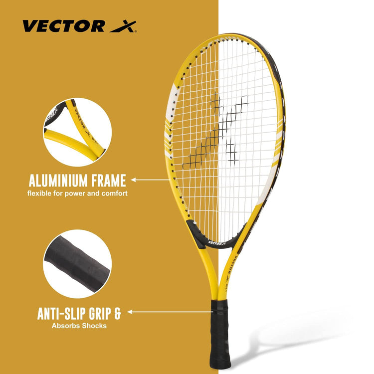 Vector X VXT-520(21",23",25"26",27") Adult Recreational Strung Tennis Rackets, Super Lightweight Oval Shape Tennis Racquet for Student,Training,Tennis and Beginners, Outdoor Games