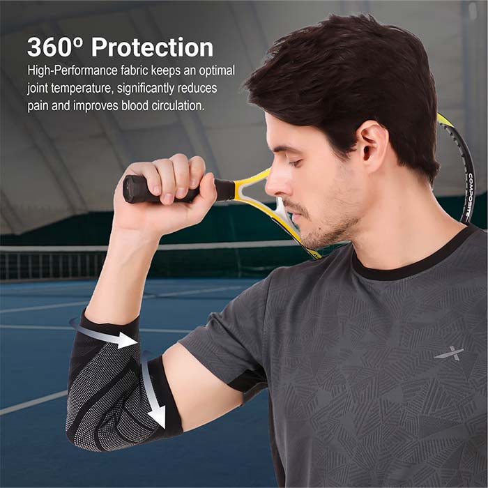 Vector X Elbow Support with Anti Slip for Gym Elbow Band for Pain Relief Tennis Elbow Band for Men & Women Tennis Elbow Support for Badminton Cricket & Sports Elbow Sleeves/Elbow Guard