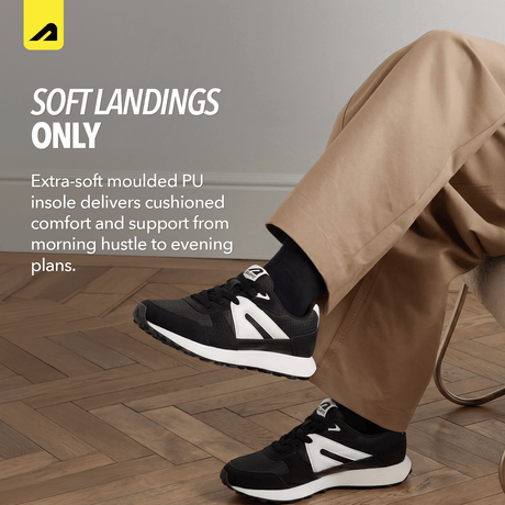 Ryder Shoes for Men - Black White | Boldfit