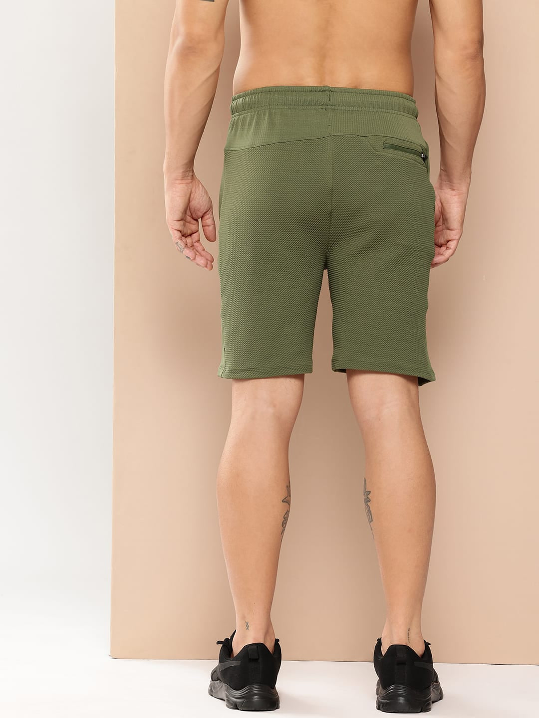 Alcis Men Olive Waffle Shorts