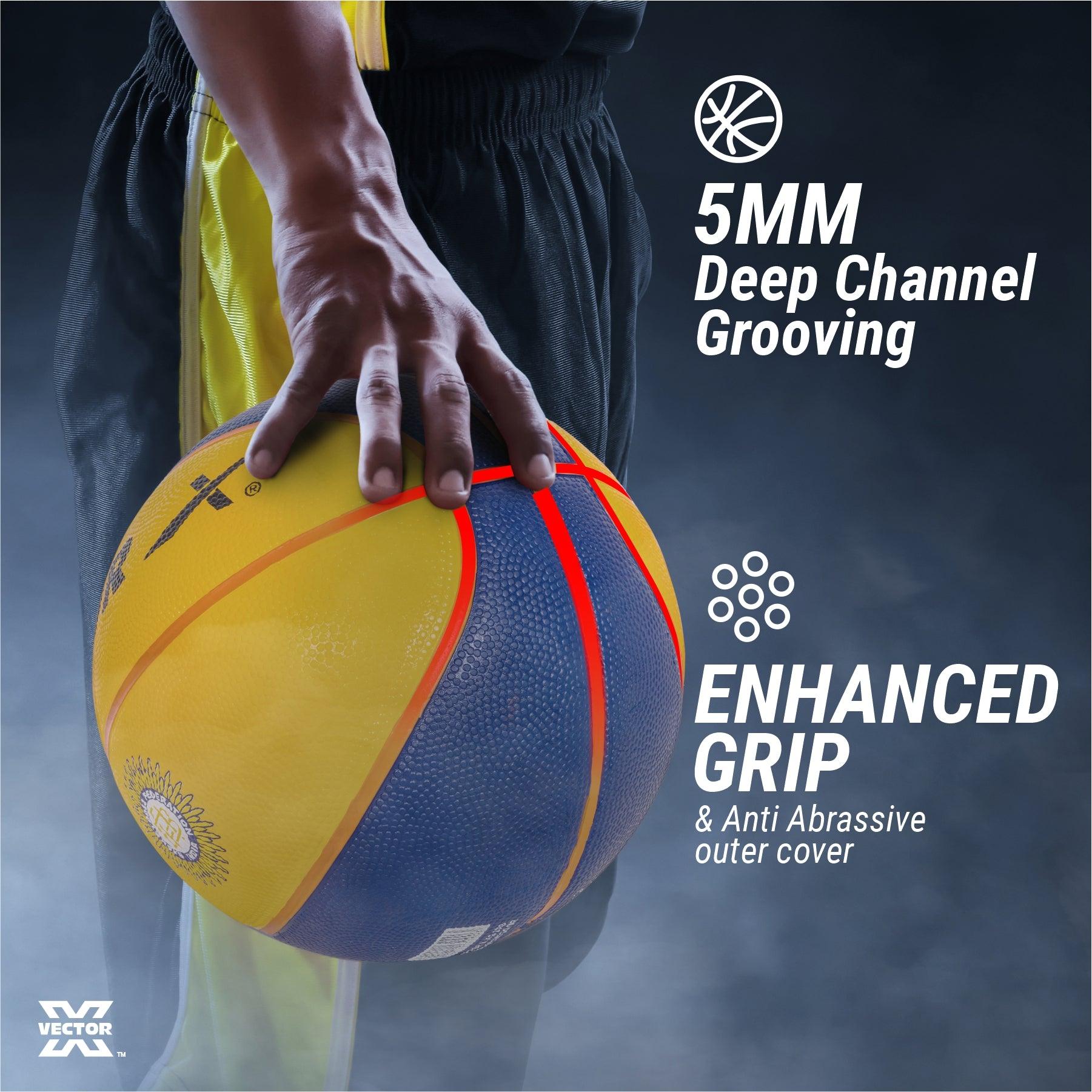 Vector X HG 3X3 Official Match Ball (Basketball Federation of India) Specialized Reinforced Rubber Basketball