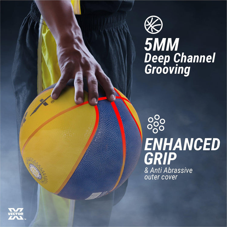 Vector X HG 3X3 Official Match Ball (Basketball Federation of India) Specialized Reinforced Rubber Basketball