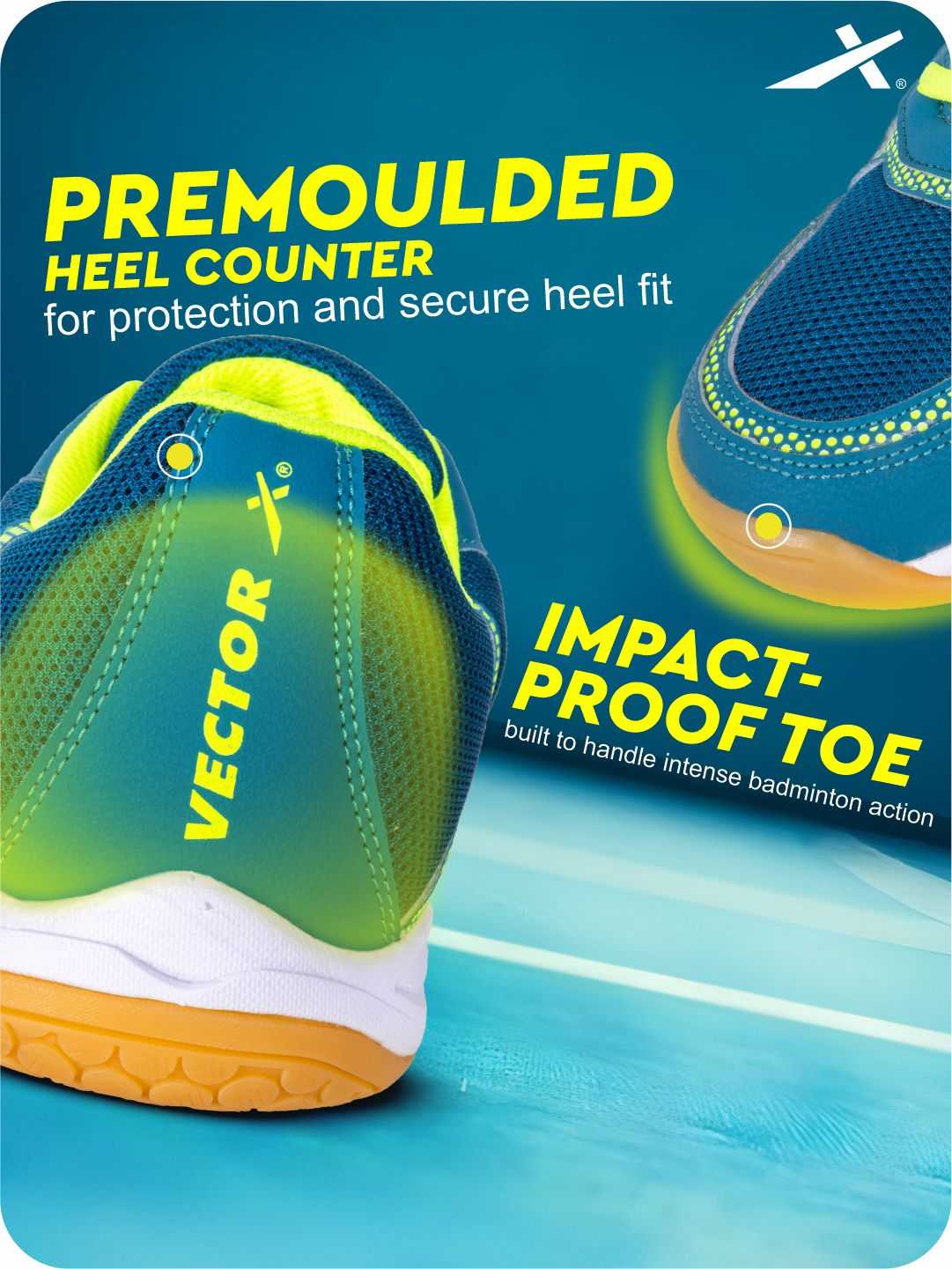 Xplode 7.0 Lightweight Non-Marking EVA Phylon Rubber Sole Badminton Shoes For Men