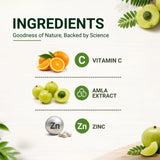 Vitamin C with Amla Extract + Zinc Supplement | Boost Immunity | Support In Skin & bone Health - 60 Veg Tablets