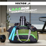 Vector X Blitz Gym Bag Combo for Men ll Gym Bag with Shoe Compartment and, Black Bottle, Black Wristband, Black Gloves ll Gym Bag & Fitness Kit & Gym Bag Combo