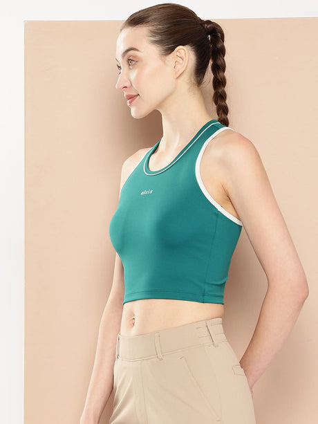 Alcis Women Teal Outline Grace Tank