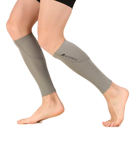Nylon Compression Calf Sleeves (Light Grey)