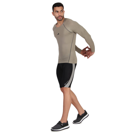 Nylon Compression Tshirt Full Sleeve Tights For Men (Pista)