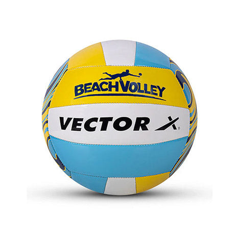 Vector X Beach Volleyball+ Free Air Pin|18 Panels|PU Material + Soft Touch Great Grip|Durable & Waterproof Indoor Outdoor Practice Match Ball|Beach, Pool, Sand Home Play Size 4