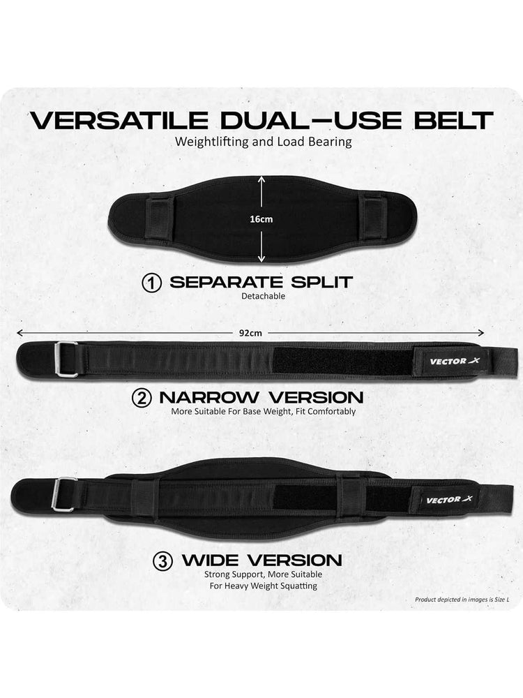 Vector X Go Fit 6 Inch Weight Lifting Gym Belt Quick Locking Gym Belt Fitness Weightlifting Belt for Squats, Weightlifting and Strength Training