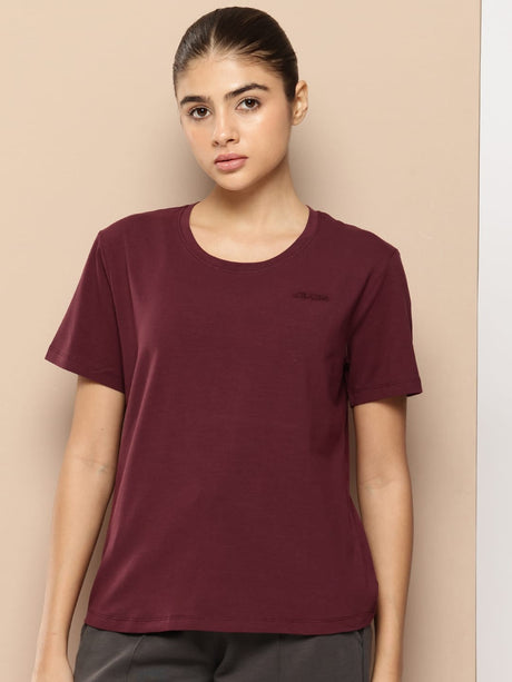 Alcis Women Regular Fit Cotton Lycra Tee
